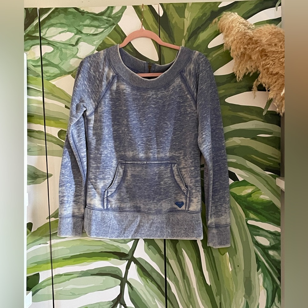 Vintage Roxy distressed blue oversized sweatshirt